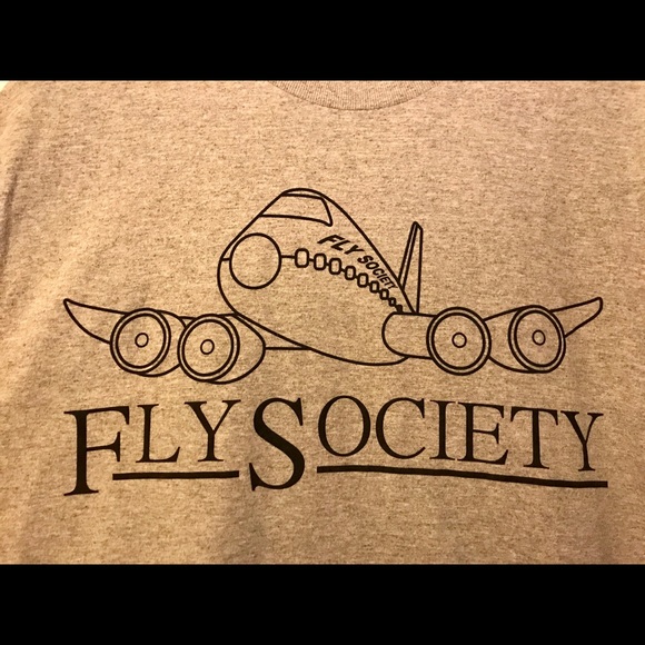 Fly Society Grey Men’s T-Shirt - Picture 2 of 3